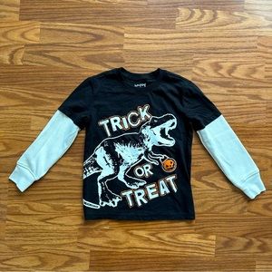 Jumping Beans Kid Boy 5 Long Sleeve Top T-Rex Dinosaur Pumpkin Halloween Thermal
